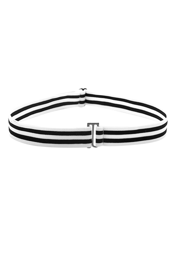 Flat Buckle Elastic Waist Belt for Women Stretchy Belt for Jeans Trousers or Dresses Simple Casual Waistband with Flexible Fit(Silver)