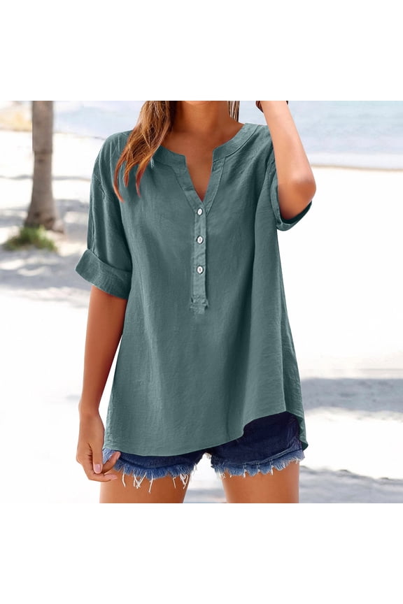 Girlie Girl Originals T Shirts Women Long Sleeve Women's Long Sleeve T-Shirt Loose Shirt Top Stand Solid Color Sleeve Collar Casual Women's Shirt Women's Shirt