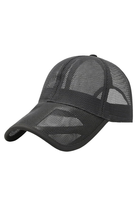 Gray Nylon,Spandex Summer Baseball Cap Mesh Back Sun Hats Sports Caps For Cycling Running Fishing