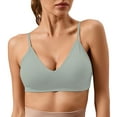 thumbnail image 1 of WCJM Gray Women's Solid Color Underwire Breathable Detachable Cotton Cup French Sports Bra, 1 of 3