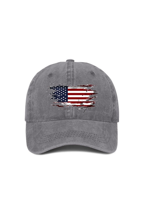 Gray cotton Baseball Cap For Men Women Vintage Striped Bhutanese America Flag Hat
