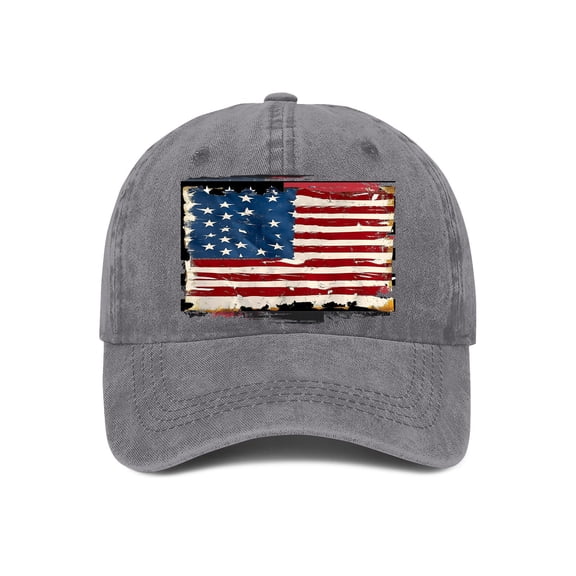 WCJM Gray cotton Baseball Cap For Men Women Vintage Striped Bhutanese America Flag Snapback Hat