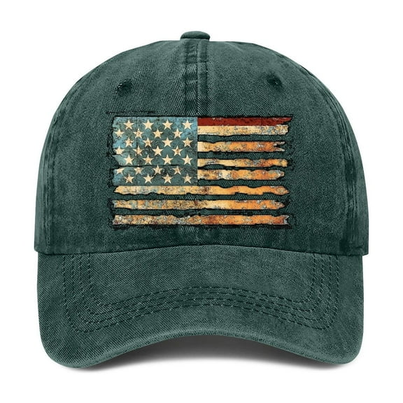WCJM Green cotton Baseball Cap For Men Women Vintage Striped Bhutanese America Flag Hat