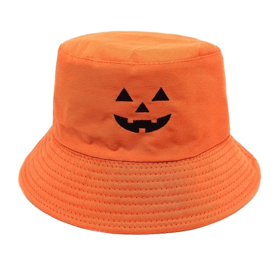 WCJM Halloween Cotton Bucket Hat Pumpkin Pattern Unisex Adult Sun Cap for Outdoor Party Daily Wear Gift