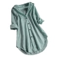 thumbnail image 1 of WCJM Halloween Shirts for Womens Shirts Turn Down Tops Shirts Women Long Sleeve Collar Stripe Blouse Loose Women's Blouse, 1 of 3