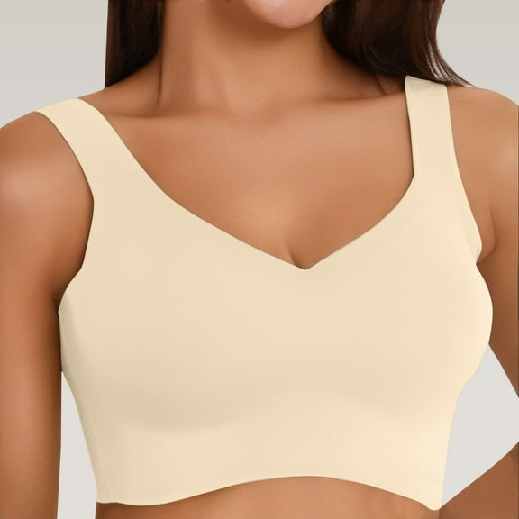 WCJM Ice Gather Large Size Running Vest Yoga Sports Underwear Women's Bra 4 Pieces Neck Bralettes Wireless Cami Bra Tank Top Bra Sports Bra for Women Girls