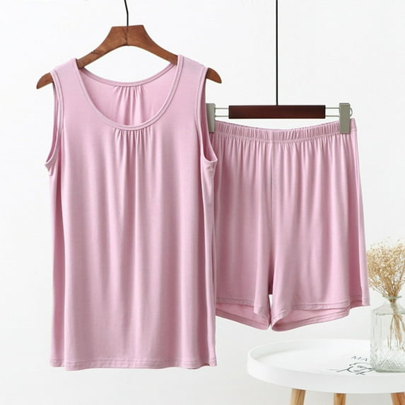 WCJM Lace Cami Tank Tops for Womens Women's Tanks and Camis Summer Cotton Pajama Set for Women Plus Size Soft Shorts and Tank Tops Sleeveless Sleepwear for Home/Travel