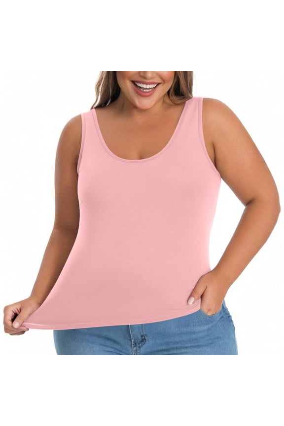 Long Cami Tank Tops for Womens Women's Tanks and Camis Womens Tank Tops with In Bra Plus Size Padded Camisole Shelf Bra Workout Yoga Shirt Casual Basic Undershirt