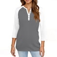 thumbnail image 1 of WCJM Long Sleeve V Neck T Shirt Womens Women's Long Sleeve T-Shirt Women's Tops Summer Printed Women's Top 3/4 Sleeves Buttons Blouse Short Sleeve T Shirt V Neck T Shirt, 1 of 5