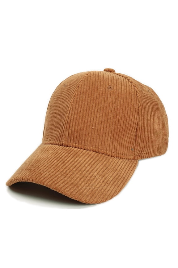 MaleMale Female Neutral Summer Solid Baseball Caps Corduroy Hat Visors Brown