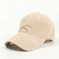 thumbnail image 1 of WCJM MaleMale Female Neutral Summer Solid Baseball Caps Corduroy Hat Visors Khaki, 1 of 3