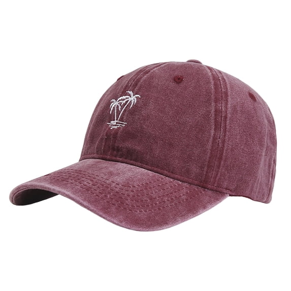 WCJM MaleMen Ladies Hat Fashion Baseball Cap Denim Buckle Outdoor Sunscreen Sunshade Hat Red