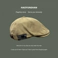 thumbnail image 1 of WCJM MaleMen Summer Beret Vintage British Solid Color Adjustable Men Beret Hat Painter Hat Khaki, 1 of 5