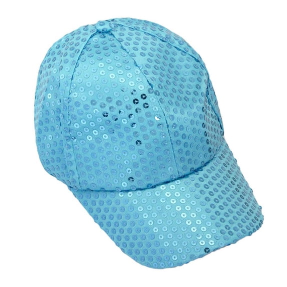 WCJM MaleNew Fashion Unisex Pure Color Sequined Hats Baseball Caps Sky Blue