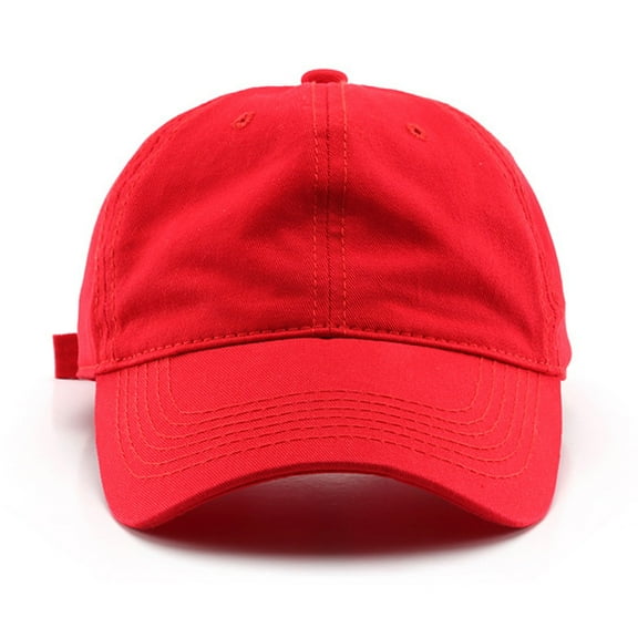 WCJM MaleSplice Hat Adjustable Washed Hole Casual Unisex Denim Cap Baseball Visors Red
