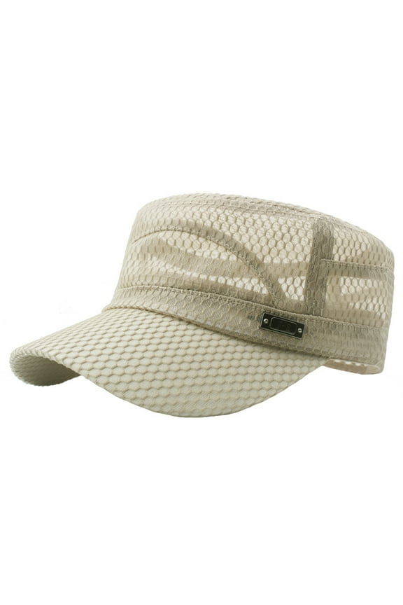 MaleSummer Mesh Top Caps For Men Adjustable Breathable Caps Mens Hat Cool Hats Casual Trucker Hat Khaki