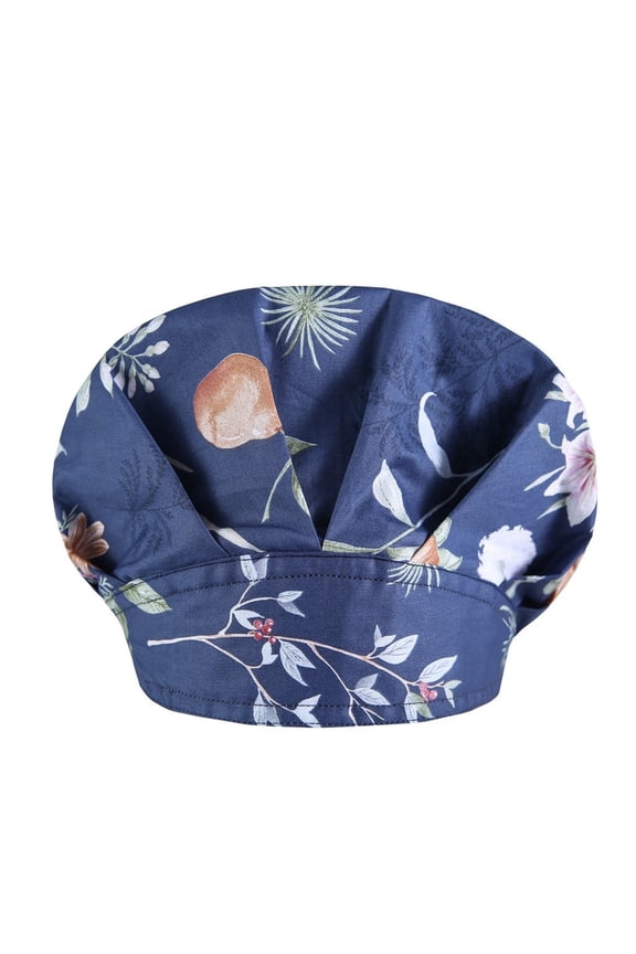 MaleUnisex Fashion Cotton Print Nurse Adjustable Hat Unisex Scrub Cap B
