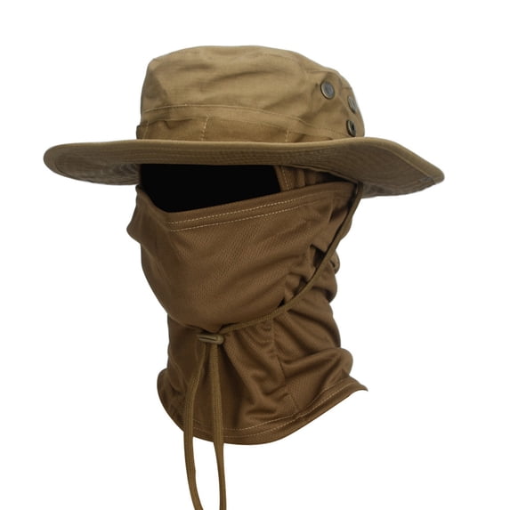 WCJM Men's Outdoor Boonie Hat Wide Brim Breathable Summer Cap for Fishing Hiking Camping Includes Multifunctional Face Mask Neck