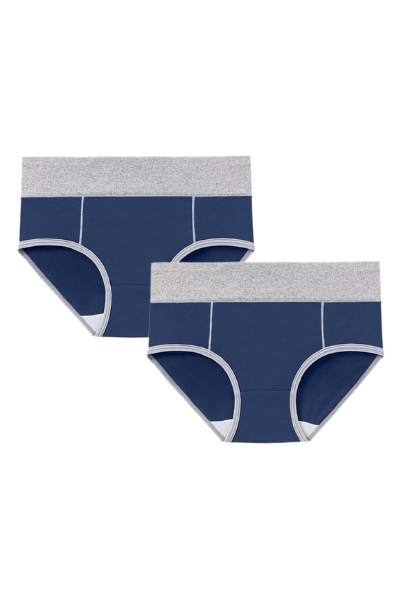 Women's Cotton Underwear High Waist Briefs Soft Underpants Ladies Full Coverage 2 Pack Silicone Bra for Backless Dress