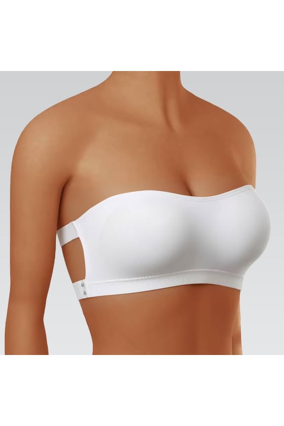 Non Stretchy Comfort Tube Top Wireless Mesh Padded Strapless Bra Ladies Seamless Anti Slip Bandeau Layering Beach Yoga Long Lace Padded Built In Bra Top