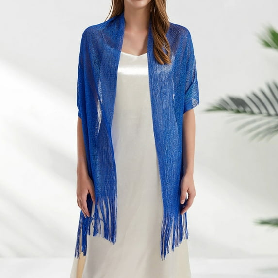 WCJM Pashmina Shawl Wraps Women'S Blended Shawl Blue Wraps One Size