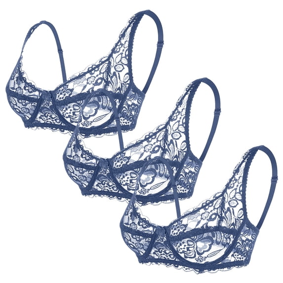 WCJM Pink Women Lace Front Shaping Cup Adjustable Shoulder Strap Large Size Bra