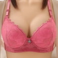 thumbnail image 1 of WCJM Pink Women's Casual Fashion Large Size Bra Thin Sponge Underwear Lace Bra, 1 of 9