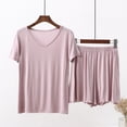 thumbnail image 1 of WCJM Pink Women's Shorts Short Sleeves Casual Two Piece Pajamas Casual Suit, 1 of 7