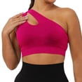 thumbnail image 1 of WCJM Pink Women's Solid Mesh Hollow Breathable Sports Bra, 1 of 4