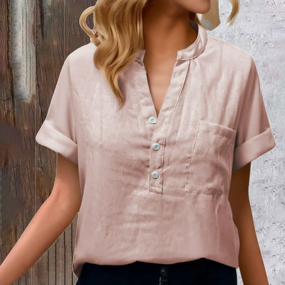 WCJM Plus Size Tops for Women Short Sleeve T Shirt Casual Summer Womens Blouses Casual Tops Batwing Sleeve Pocket Patched Shirt Casual Work T Shirts Double Layer Wrinkled Fabric