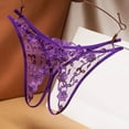 thumbnail image 1 of WCJM Purple Women Thong Panties Thong Lace Pants Ladies Briefs Underwear, 1 of 2