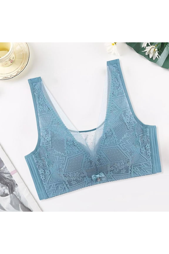 Purple Women's Fashionable Casual Light Adjustable Lace Cup Less Rim Less Vest Style Thin Cup Bra