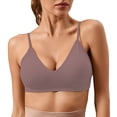 thumbnail image 1 of WCJM Purple Women's Solid Color Underwire Breathable Detachable Cotton Cup French Sports Bra, 1 of 3