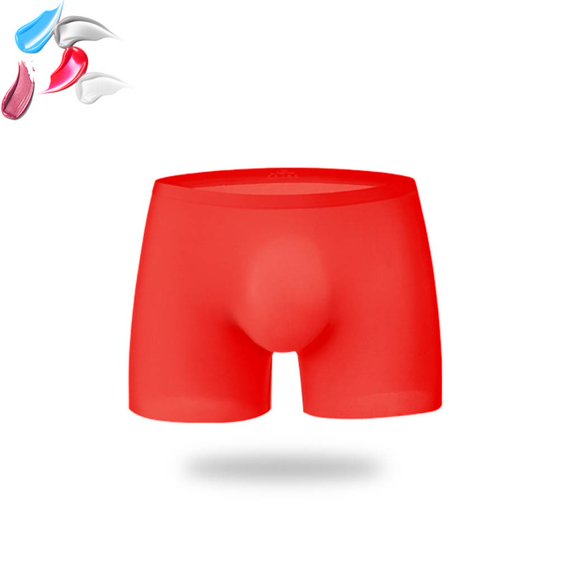 WCJM Red Men's One-Piece 3d Panties Seamless Ice Silk Underpants Breathable Briefs Boxer