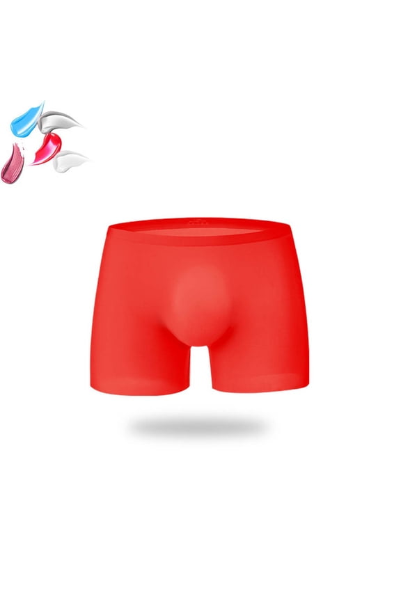 Red Men's One-Piece 3d Panties Seamless Ice Silk Underpants Breathable Briefs Boxer