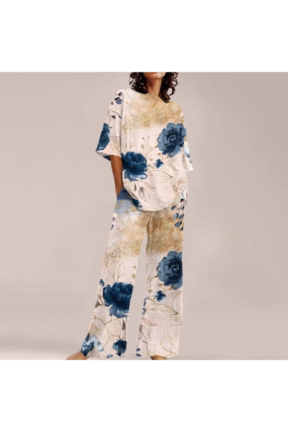 Red Summer Outfits For Women 2 Cotton Linen Set Oversized T Shirts Straight Leg Pant Plus Size Tracksuit