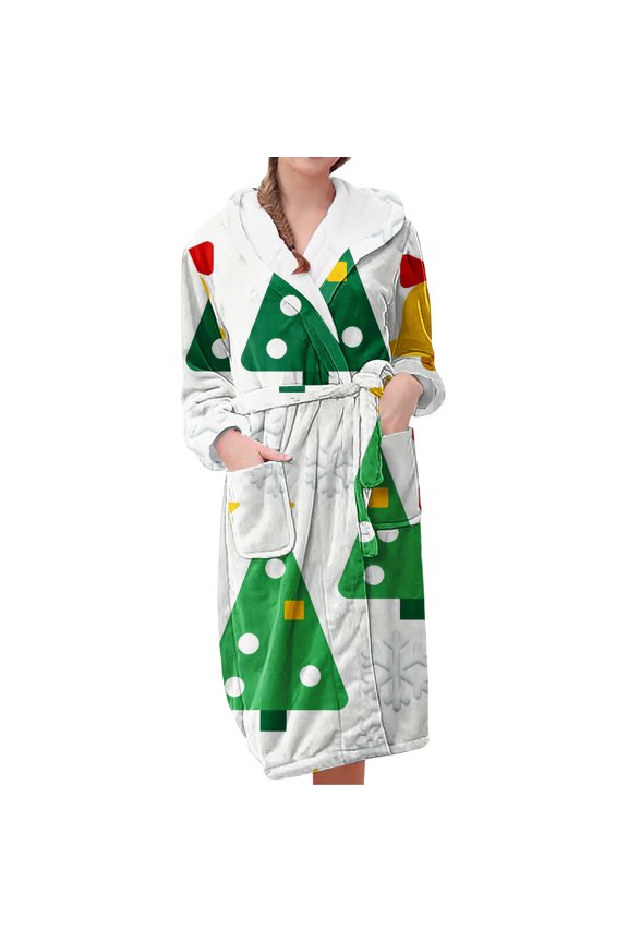 Robes for Women Holiday Cozy Warm Nightgown Womens Sleepwear Casual Winter Loungewear Home