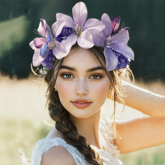 WCJM All Saints' Day Flower Headband for Women Butterfly Tea Fascinators Hat Halloween Costume Headpiece Flower Headband for Women Butterfly Tea Fascinators Hat Halloween Costume Headpiece