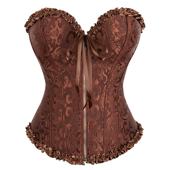 WCJM Shapewear Brown Women's Dress Zipper Waistcoat Vest European and American Body Shaping Clothes Belly Shaping Body Underwear Woman Blending Shapeware