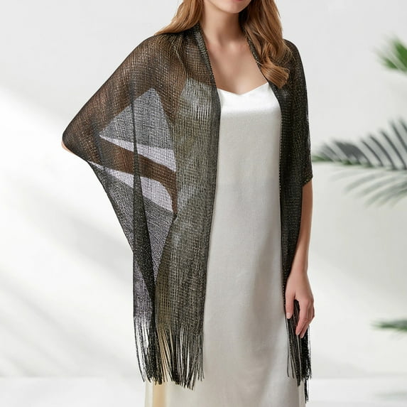 WCJM Shawl Wraps For Women Women'S Blended Shawl Black Wraps One Size