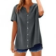 thumbnail image 1 of WCJM Shirt Dresses for Womens Shirts Loose Button Shirt Tops Stand Solid Color Sleeve Collar Casual Women's Shirt, 1 of 4