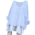 thumbnail image 1 of WCJM Short Sleeve Shirts for Womens Shirts Women's Solid Color Loose Plus Size Long Cotton Texture Dress Shirt Button, 1 of 3