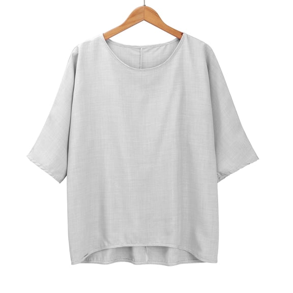 WCJM Short Sleeve T-Shirts for Womens Women's Short Sleeve T-Shirt Loose Button Shirt Top Stand Solid Color Sleeve Collar Casual Women's Shirt Women's Shirt