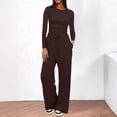 thumbnail image 1 of WCJM Short Sleeves Shirt Two Piece Sets for Women Wide Leg Pants Long Sleeve Crop Tops Matching Sets Travel Outfits, 1 of 6