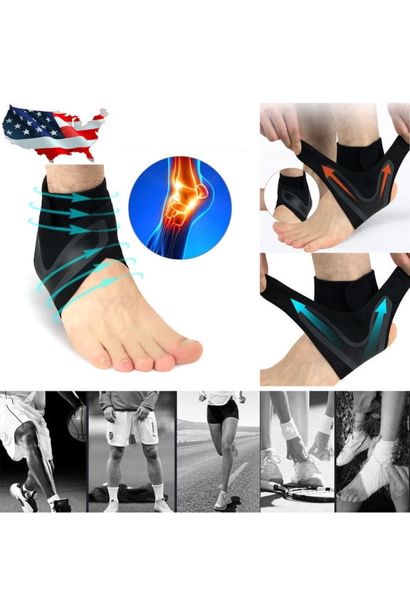 Single Left Ankle Support Sock Elastic Brace for Basketball Football Compression Guard Sock for Foot Stability During Sports