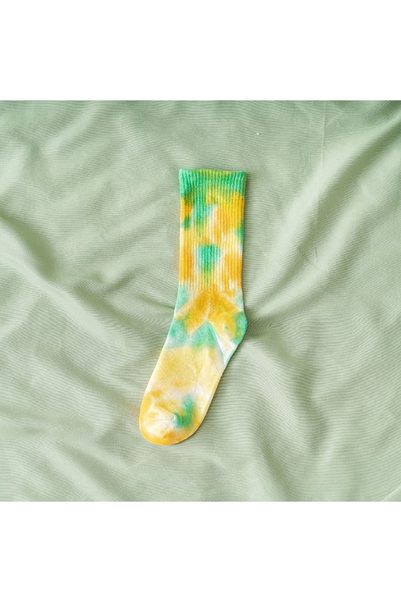 Socks Adult Tie Dye Mid Calf Socks for Fall Winter Couple Street Personality Skateboarding Socks Unisex Casual Crew Socks for Daily Wear