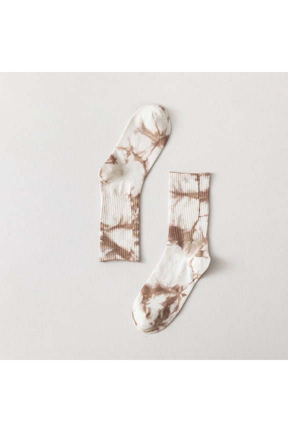 Socks Women Unisex Tie Dye Mid Calf Socks Adult Fall Winter Couple Socks Street Personality Skateboarding Crew Socks for Casual or Sport