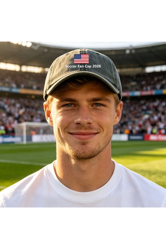 Soft Cotton Dad Cap with Country Flag Print for Soccer Match Day and Everyday Household Chores