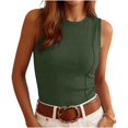 thumbnail image 1 of WCJM Square Neck Ribbed Tank Tops for Women 2026 Summer Sleeveless Basic Sweater Shirt Trendy Casual Outfits Women's Camis（Army Green,2XL）, 1 of 4