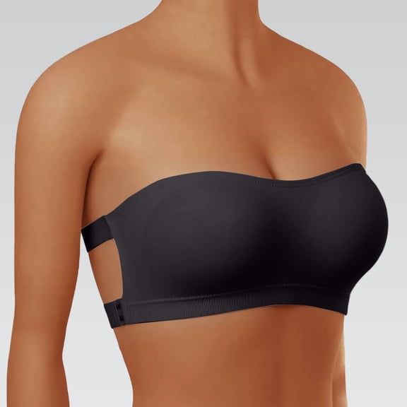 WCJM Strapless Wireless Mesh Padded Comfort Bra Women Non Stretchy Tube Top Anti Slip Seamless Bandeau Layering Beach Yoga Daily Wear Padded Built In Bra Tube Top